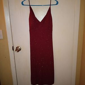 Sexy with class spaghetti strap low back red with sparkles  ❤️